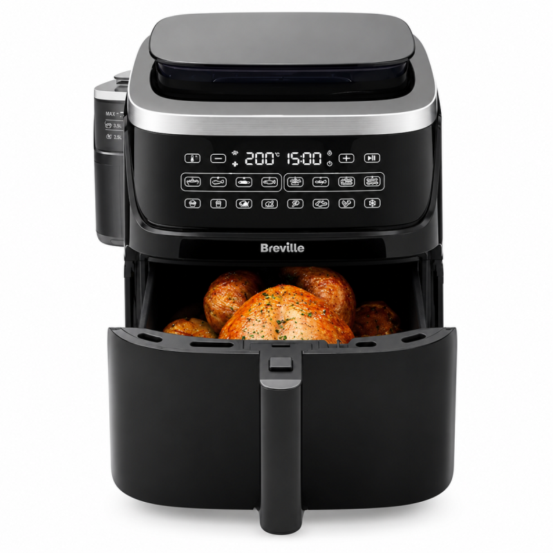 Airfryer, friteuză cu aer cald și funcție de gătire la aburi, Halo Steam Digital, 7L