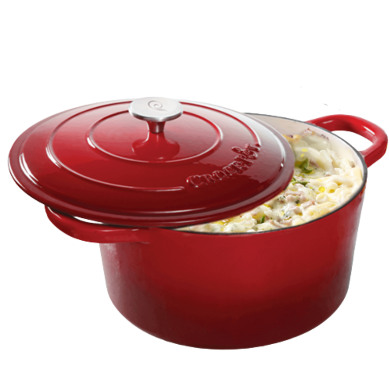 Vas de fontă emailată, 4.7L, rotund înalt, roșu