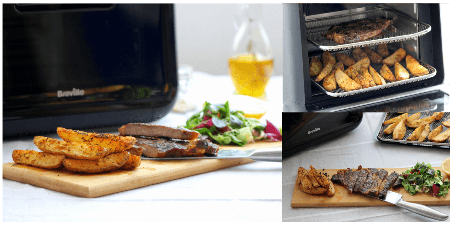 Rețetă rib eye cu cartofi wedges la Breville Air Fryer by Lauras Sweets