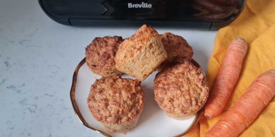 Rețetă muffins cu morcovi, de post, la Breville Air Fryer by Prăjiturela