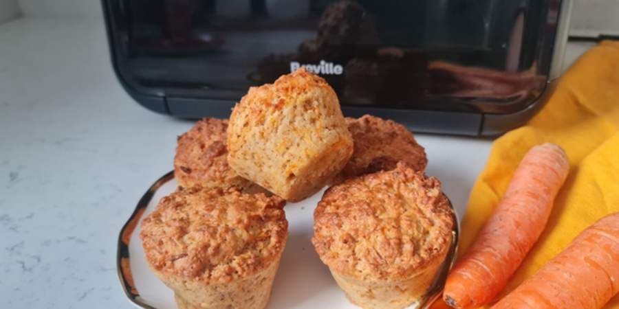 Rețetă muffins cu morcovi, de post, la Breville Air Fryer by Prăjiturela