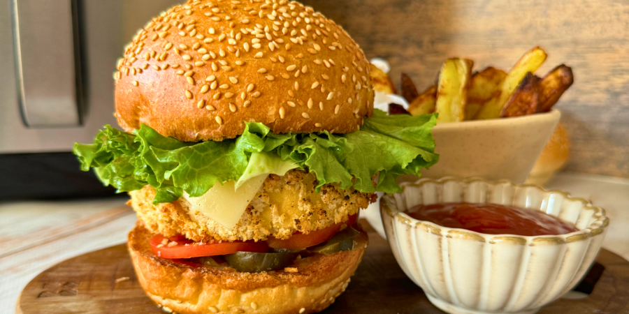 Rețetă Burger vegan la airfryer Halo Air, XL, Breville by Mădălina
