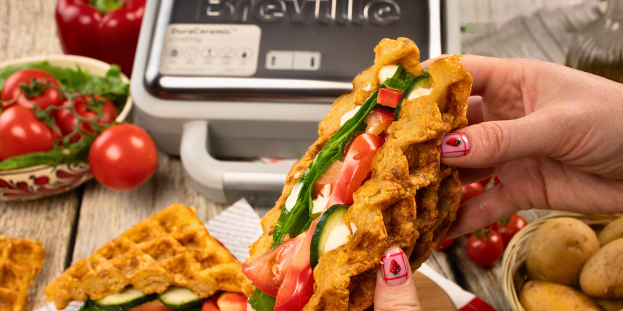 Rețetă Sandwich de post cu gofre din cartofi la aparatul DuraCeramic Breville by Ana Ciornei