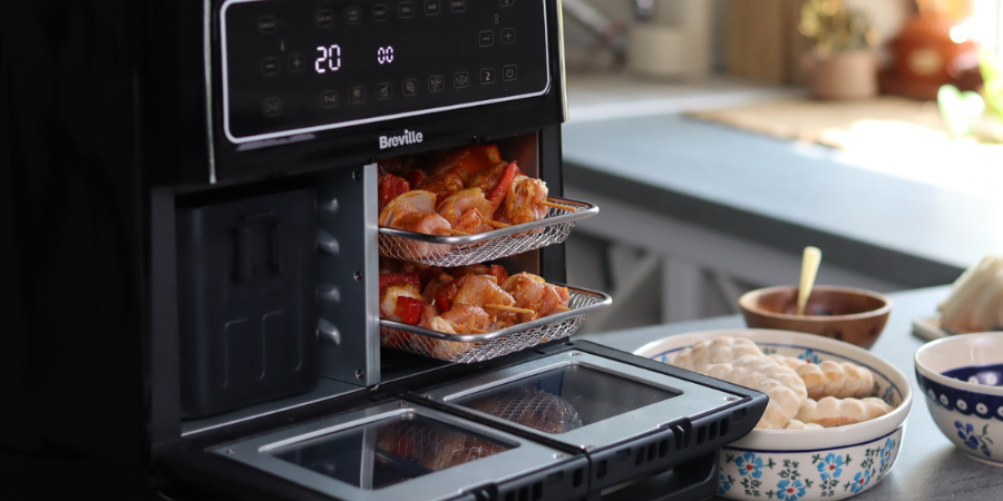 Rețetă frigărui de pui la airfryer Breville Halo Flexi by Teos Kitchen