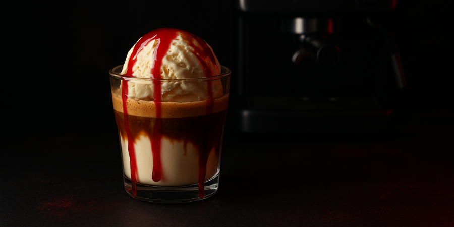 Rețetă de Halloween bloody affogato la Barista Slimline