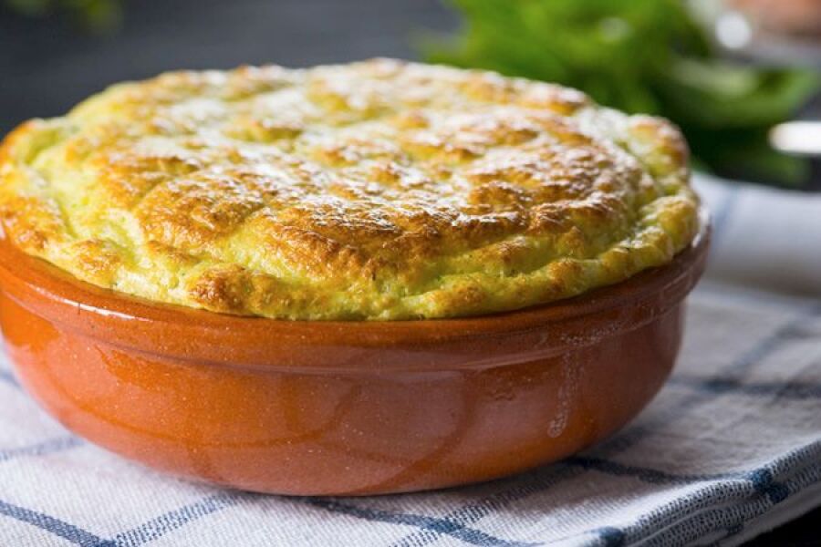 Reteta souffle de dovlecei cu cascaval afumat si parmezan