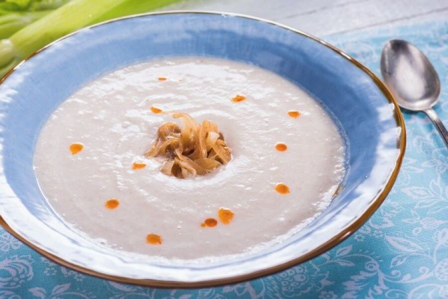 Reteta supa crema de telina cu ceapa caramelizata