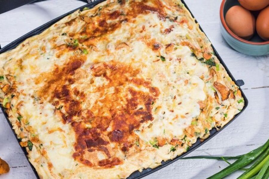 Rețetă omletă cu ciuperci și mozzarella