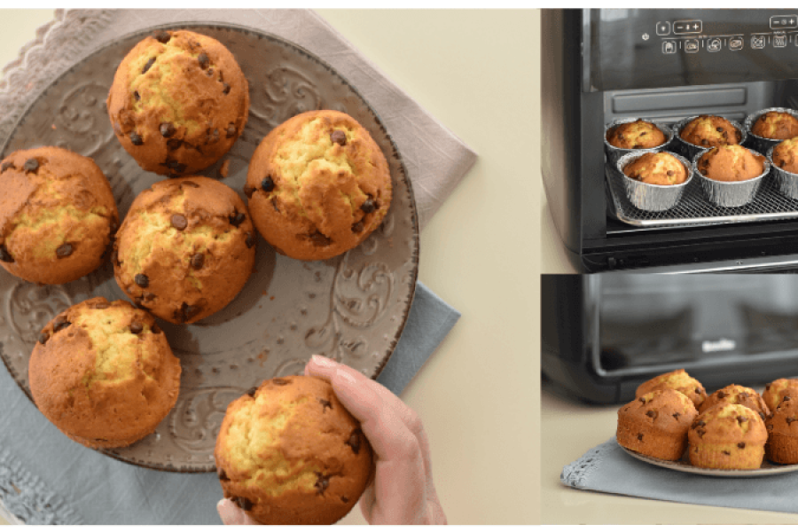 Rețetă brioșe cu ciocolată la Breville Air Fryer, friteuza-cuptor cu aer cald by Rețete Papa Bun