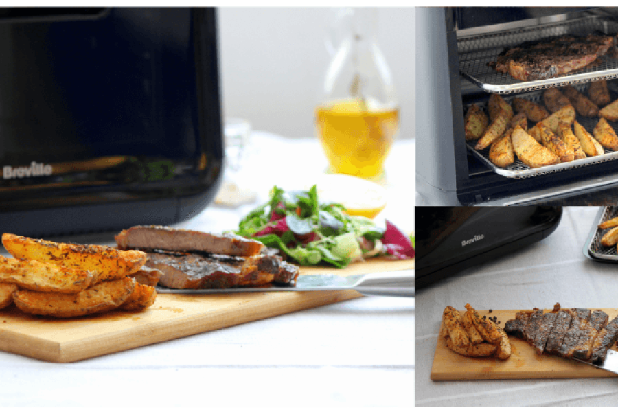 Rețetă rib eye cu cartofi wedges la Breville Air Fryer by Laura's Sweets