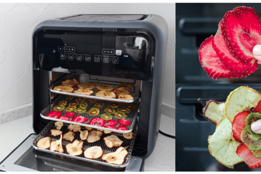 Rețetă chipsuri din fructe deshidratate la Breville Air fryer, friteuză-cuptor cu aer cald by Prăjiturela