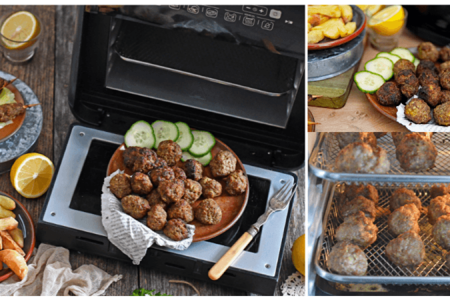 Rețete chifteluțe cu cartofi prăjiți fără ulei la Breville Air Fryer, friteuza-cuptor cu aer cald by Carte de rețete