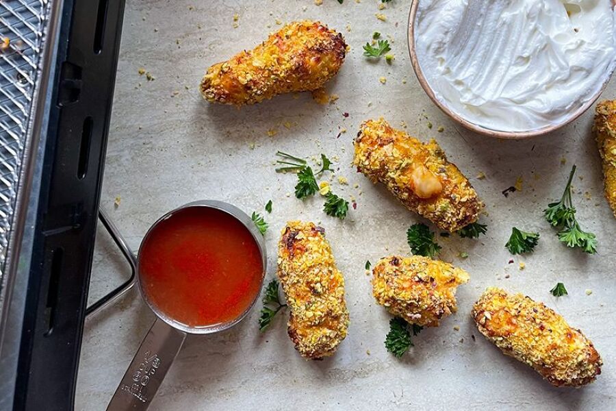 Rețetă nuggets cu carne, fără gluten la Breville Air Fryer, friteuza-cuptor cu aer cald by MamaGateste