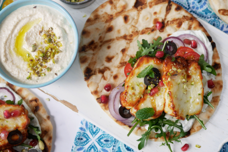 Rețetă lipie cu brânza halloumi la airfryer Breville