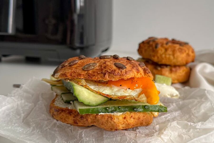 Rețetă bagels fără dospire la airfryer Halo Steam Digital, Breville by Simona Trușcă