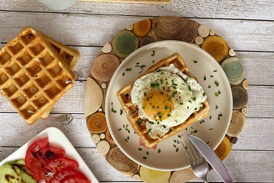 Rețetă gofre croque madame la aparatul DuraCeramic Breville by Flavia Hirișcău