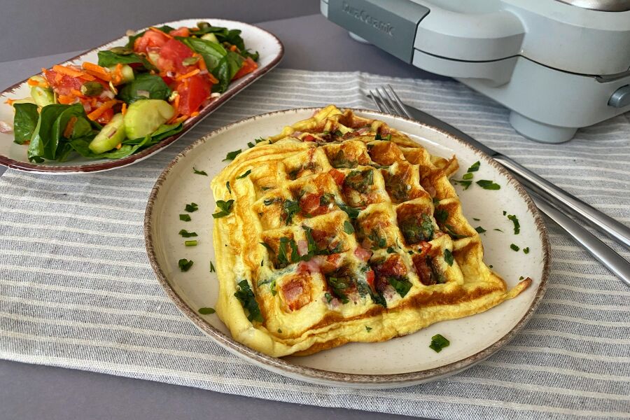 Rețetă omletă la aparatul de gofre Breville DuraCeramic by Flavia Hiriscau