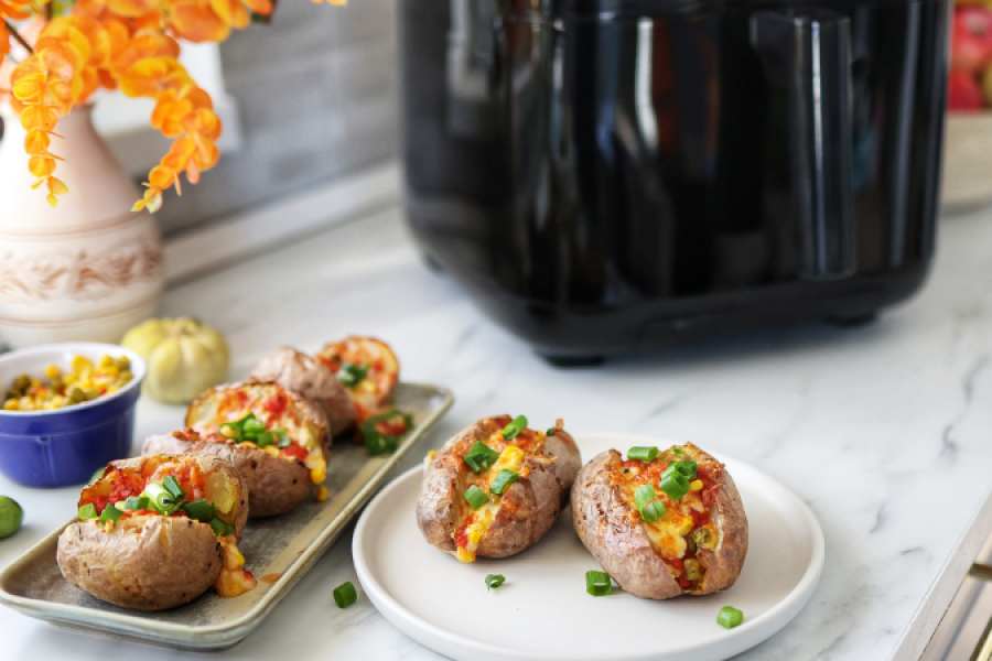 Rețetă jacket potatoes la airfryer Breville Halo Steam by DeMâncare