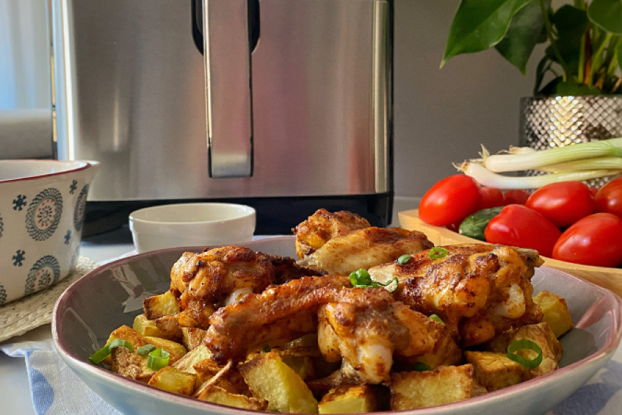 Rețetă aripioare de pui rumenite la airfryer Breville Halo Air XL by Flavia Hirișcău