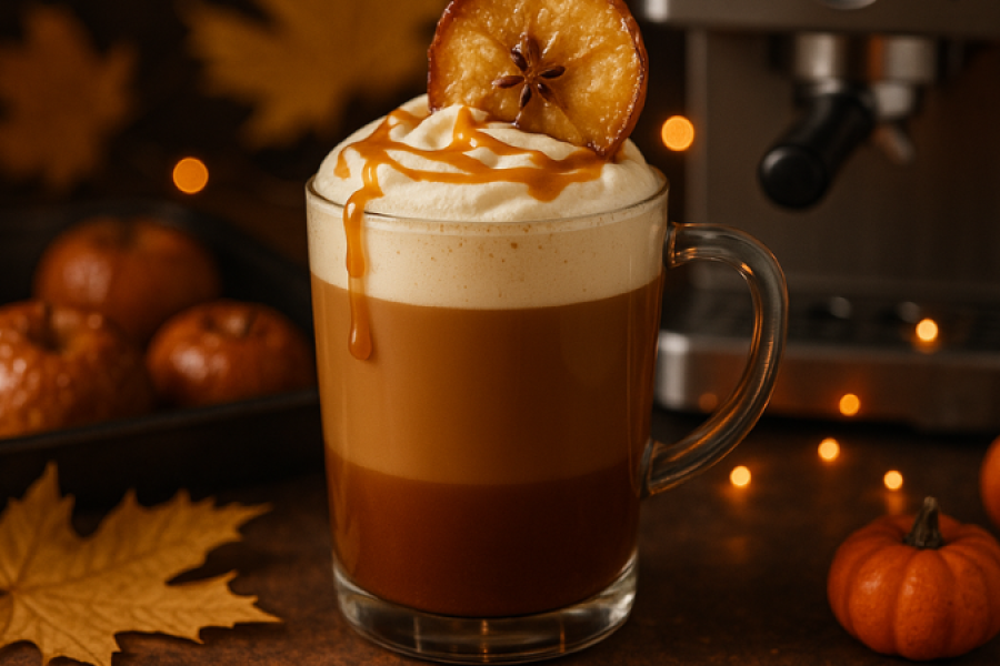 Rețetă de Halloween caramel apple latte la Barista Slimline