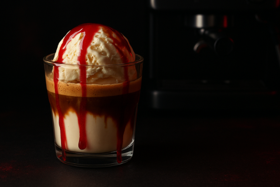 Rețetă de Halloween bloody affogato la Barista Slimline