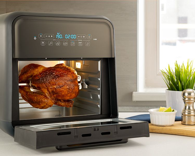 Airfryer, friteuză cu aer cald și rotisor, fără ulei, Breville, 10L